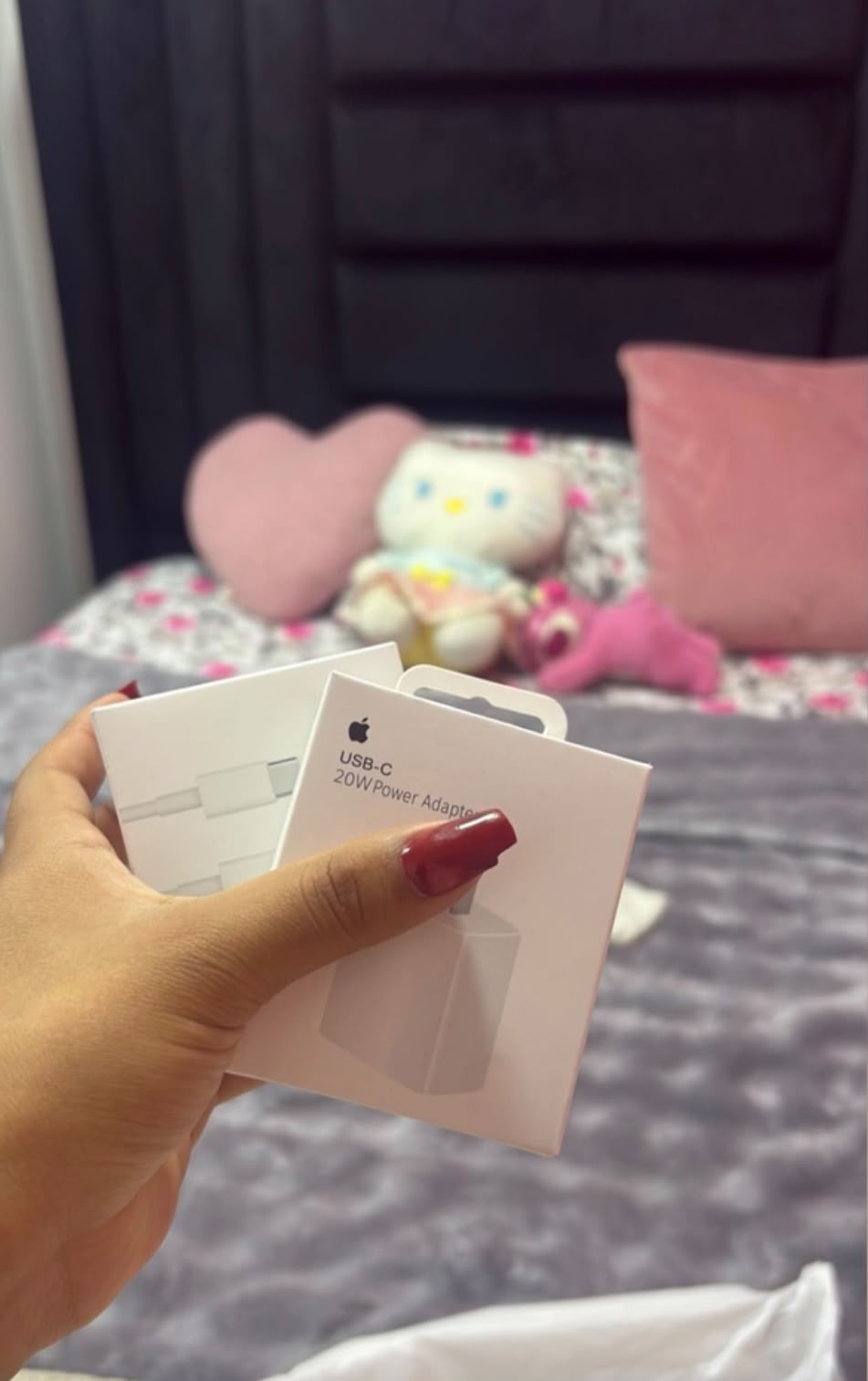 Cliente Wall Tech con su cargador y cable USB-C 20W